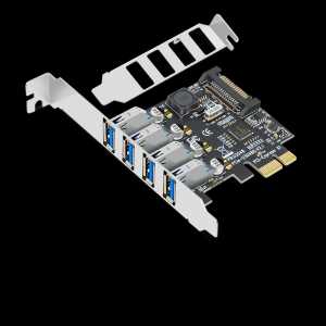 PCI-E轉(zhuǎn)4口USB3.0擴(kuò)展卡（2A免供電黑色）
