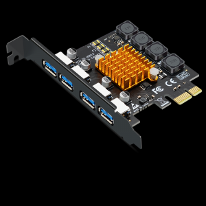 PCI-E轉(zhuǎn)4口USB3.0擴(kuò)展卡 （8A免供電）