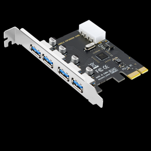PCI-E轉(zhuǎn)4口USB3.0擴(kuò)展卡(大4P供電)