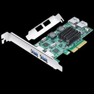 PCI-E X4轉(zhuǎn)4口USB3.0擴(kuò)展卡（內(nèi)置2口+后2口） 獨(dú)立雙通道