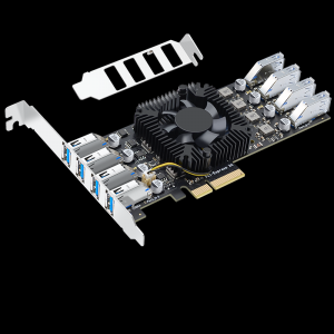 PCIE X4轉(zhuǎn)8口USB3.0擴(kuò)展卡（內(nèi)4口+后4口） 獨(dú)立四通道總線20G